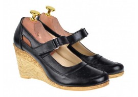 Marimea 39 Pantofi dama cu platforma din piele naturala - Foarte comozi P9154NBOX